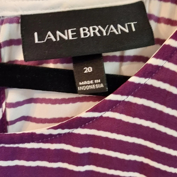 Lane Bryant Purple Striped Sleeveless Tunic in Size 20 - Picture 2 of 10